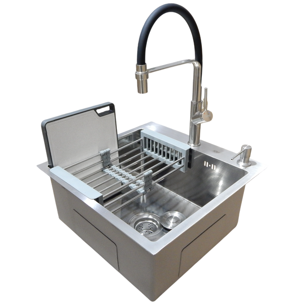 Комплект кухонної мийки Kraft KRF 5050 decor (3.0/1.0 мм) S3500 фото