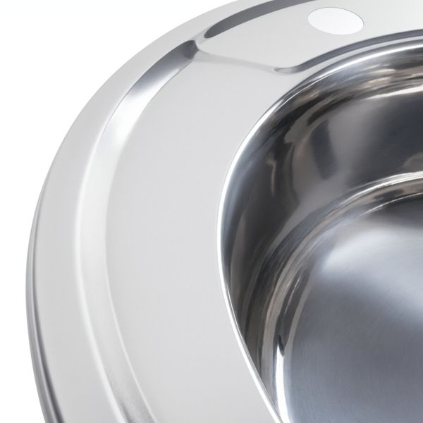 Кухонна мийка з нержавіючої сталі Platinum ПОЛІРОВКА 490 (0,6/170 мм) 11541 фото