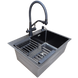 Комплект кухонної мийки Kraft NANO BLACK PVD HS60*45 Декор (3.0/1.0 мм)+Смеситель для кухни с подключением к фильтру Pllen&oacute; Lazio ST19 nero SM20870 фото 8