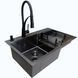 Комплект кухонной мойки Kraft&nbsp;HM&nbsp;NANO BLACK - 7848ALB&nbsp;PVD&nbsp;(3.0/1.0 мм) S3761 фото 1