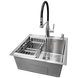 Комплект кухонної мийки Kraft KRF 5050 decor (3.0/1.0 мм)+Змішувач для кухні Kroner KRP Ersel - C03111BLK S4776 фото 3