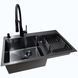 Комплект кухонной мойки Kraft&nbsp;HM&nbsp;NANO BLACK - 7848ALB&nbsp;PVD&nbsp;(3.0/1.0 мм) S3761 фото 3