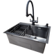 Комплект кухонної мийки Kraft NANO BLACK PVD HS60*45 Декор (3.0/1.0 мм)+Смеситель для кухни с подключением к фильтру Pllen&oacute; Lazio ST19 nero SM20870 фото 5
