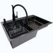 Комплект кухонной мойки Kraft&nbsp;HM&nbsp;NANO BLACK - 7848ALB&nbsp;PVD&nbsp;(3.0/1.0 мм) S3761 фото 6