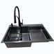 Комплект кухонной мойки Kraft&nbsp;HM&nbsp;NANO BLACK - 7848ALB&nbsp;PVD&nbsp;(3.0/1.0 мм) S3761 фото 2