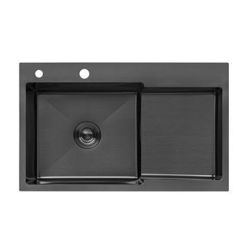 Кухонная мойка Kroner KRP Schwarze - 7848LHM PVD (3.0/1.0 мм) CV030023 фото
