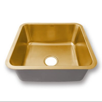 Золотая мойка для кухни из нержавейки 45 см в столешницу Nett NG-4643 82 фото
