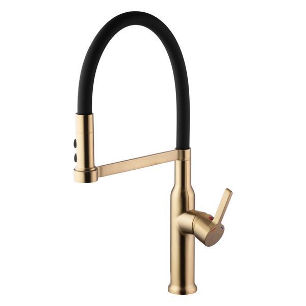 Комплект кухонной мойки Kraft NANO BLACK PVD Декор-соти HS60*45 (3.0/1.0 мм)+Змішувач для кухні Kroner KRP Ersel - GBG03112BLK S3762 фото