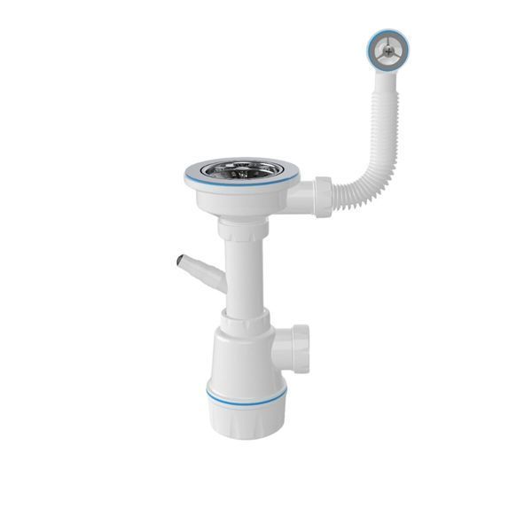 Мийка гранітна 7950 SELENA (чорна) + сифон 1041 + змішувач BG77 (чорний) 53986 фото