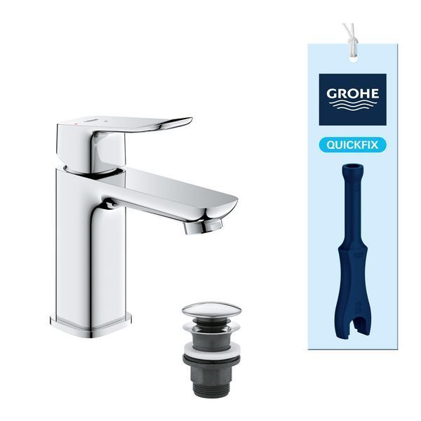 Змішувач для раковини Grohe QuickFix Dice ES S-Size 1018610000 з донним клапаном CV036203 фото