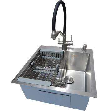 Комплект кухонної мийки Kraft KRF 5050 decor (3.0/1.0 мм) S5051 фото