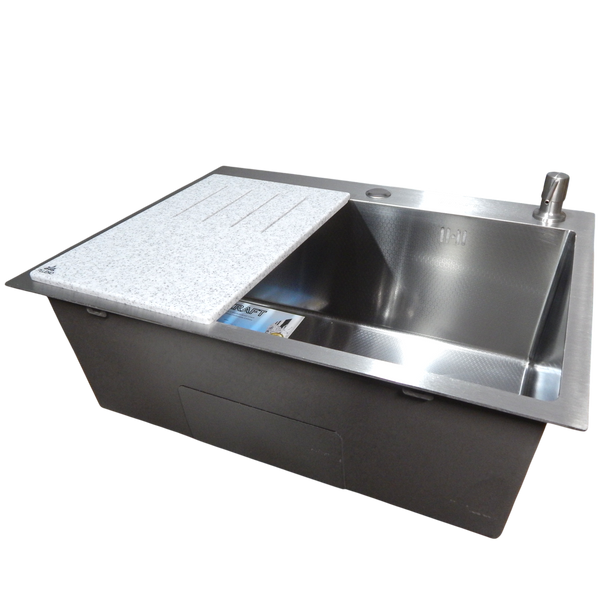 Комплект кухонной мойки Kraft HM 6045 DECOR (3.0/1.0 мм)+Смеситель для кухни с гибким изливом Pllen&oacute; S35011 фото
