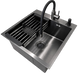 Комплект кухонної мийки Kraft -NANO BLACK 5050HM PVD S5152 фото 4