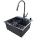 Комплект кухонной мойки Kraft HM 50х50 NANO BLACK (DECOR) PVD (3.0/1.0 мм) S4460 фото 2