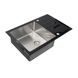 Кухонна мийка Germece Handmade Black Glass 780х510х200 2747 фото 2