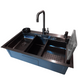 Комплект кухонної мийки Kraft HM 6845 NANO BLACK S3613 фото 1