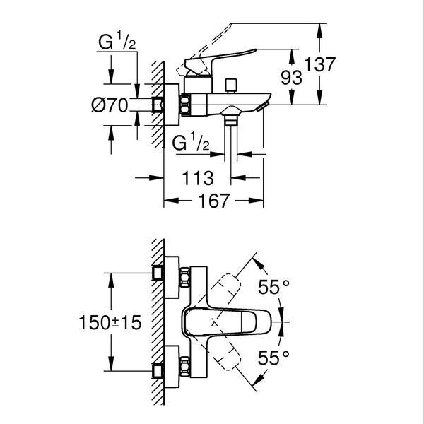 Змішувач для ванни Grohe QuickFix Dice 1018720000 CV036208 фото