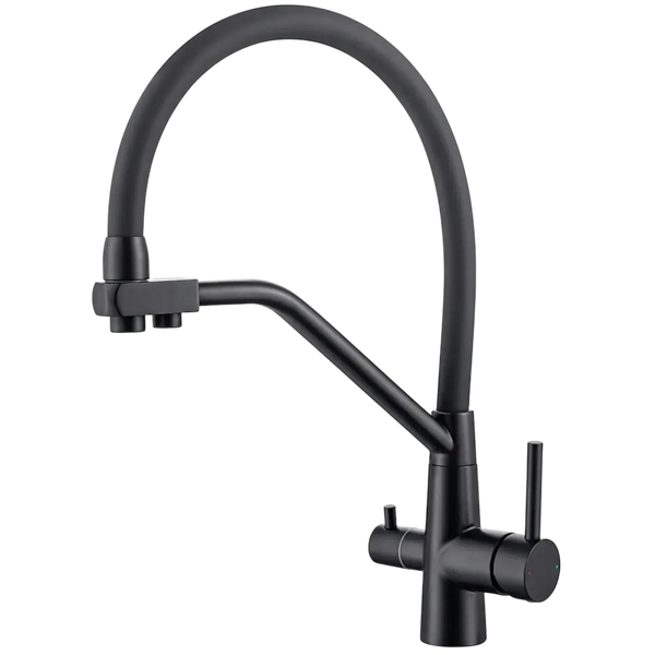Комплект кухонної мийки Kraft NANO BLACK PVD HS 500х500мм (3.0/1.0 мм)+Змішувач для кухні з підключенням до фільтра Pllen&oacute; Lazio ST19 nero S6220 фото