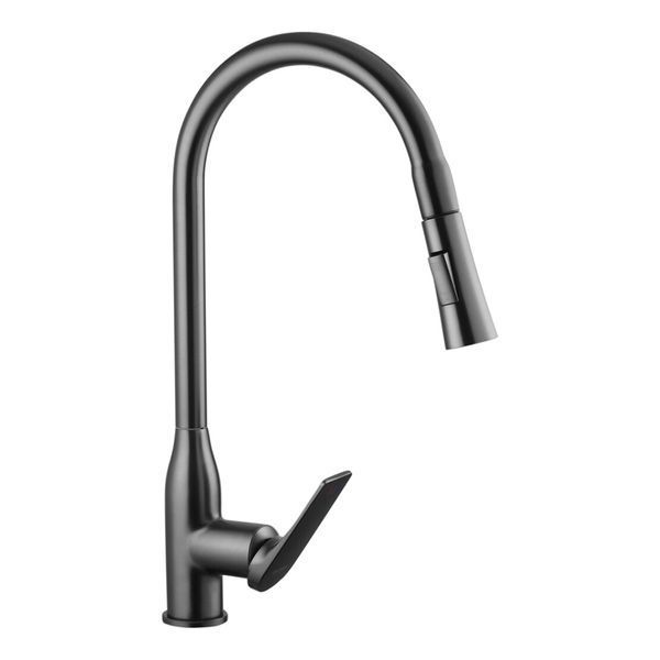 Комплект кухонної мийки Kraft NANO BLACK DECOR PVD HS60*45 (3.0/1.0 мм)+Змішувач для кухніз висувним виливом S5033 фото