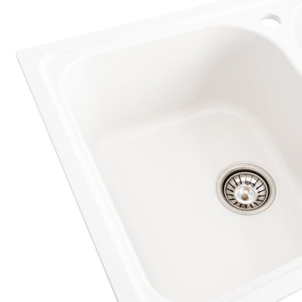 Гранитная мойка для кухни Platinum 7950 Equatoria матовая Белая 36390 фото