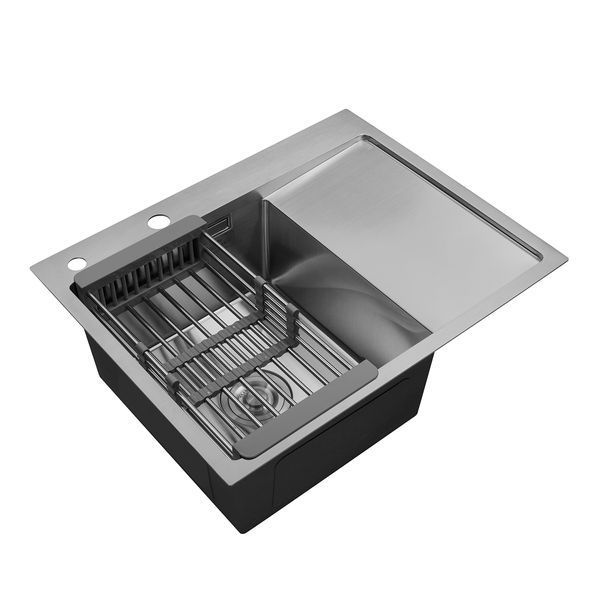 Кухонная мойка Kroner KRP Geb&uuml;rstet - 6350LHM (3.0/1.0 мм) CV031320 фото