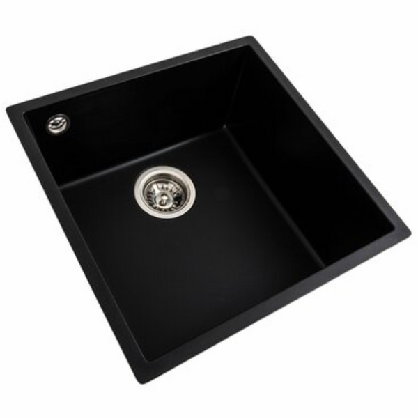 Комплект кухонної мийки Platinum 4040 RUBA матовий чорний S4729 фото
