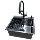 Комплект кухонної мийки Kraft NANO BLACK PVD HS 500х500мм (3.0/1.0 мм)+Змішувач для кухні з підключенням до фільтра Pllen&oacute; Lazio ST19 nero S6220 фото 5