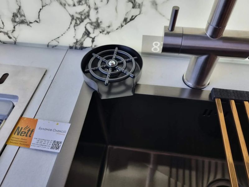 Чорна портативне мийка склянок для кухонної раковини Nett MB-33 175 фото