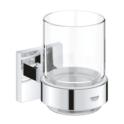 Склянка з тримачем для ванної кімнати Grohe QuickFix Start Cube 41097000 CV033406 фото
