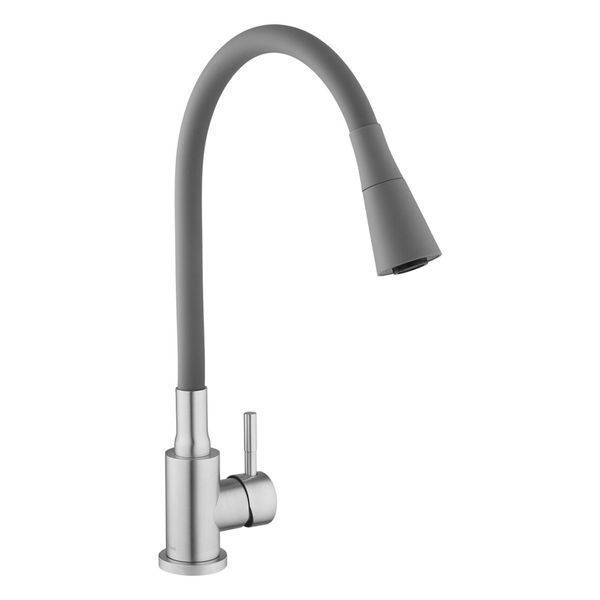 Комплект кухонной мойка Kraft KRF 5050 decor (3.0/1.0 мм)+Смеситель для кухни Kroner KRP Edelstahl Klassisch &ndash; ESG031GRA S4357 фото