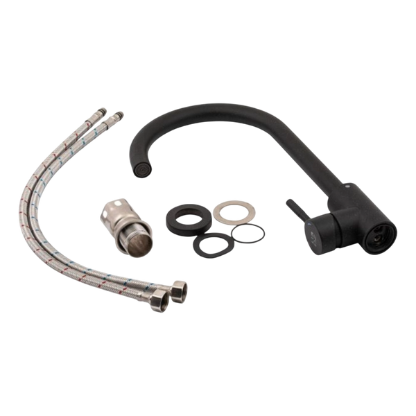 Комплект кухонної мийки Lidz Handmade H5050B Black PVD 3,0/1,0 мм S4780 фото