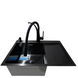 Комплект кухонної мийки Kraft NANO BLACK PVD HS 65х48 (3.0/1.0 мм) S4872 фото 5
