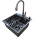 Кухонна мийка Kraft HM 50х50 NANO BLACK PVD (3.0/1.0 мм) Decor S1042 фото 2