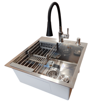 Комплект кухонної мийки Kraft KRF 5050 decor (3.0/1.0 мм) S4854 фото