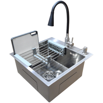 Комплект кухонної мийки Kraft KRF 5448 DECOR (3.0/1.0 мм) S4954 фото