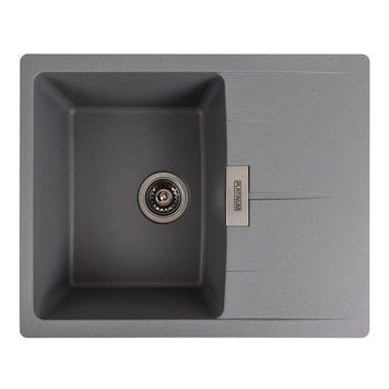 Гранітна мийка для кухні Platinum 6250 ZIRKONE матовий Сірий металік 41595 фото