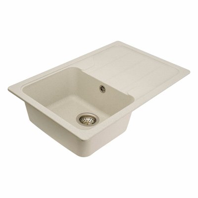 Гранітна мийка для кухні Platinum 7850 VERONA матова Біла в крапку 3556 фото