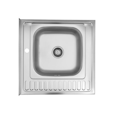 Кухонна мийка накладна Kroner KRP Satin - 6060R (0.6 мм) CV022824 фото