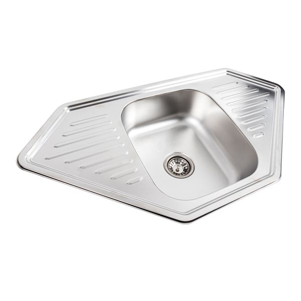 Кухонна мийка з нержавіючої сталі Platinum 9550В ДЕКОР (0,8/180 мм) 11643 фото