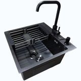 Комплект кухонной мойки Kraft NANO BLACK PVD HS60*45 (3.0/1.0 мм) Decor S3565 фото