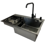 Комплект кухонной мойки Kraft&nbsp;HM&nbsp;- 7848ALB&nbsp;PVD&nbsp;(3.0/1.0 мм) S3616 фото