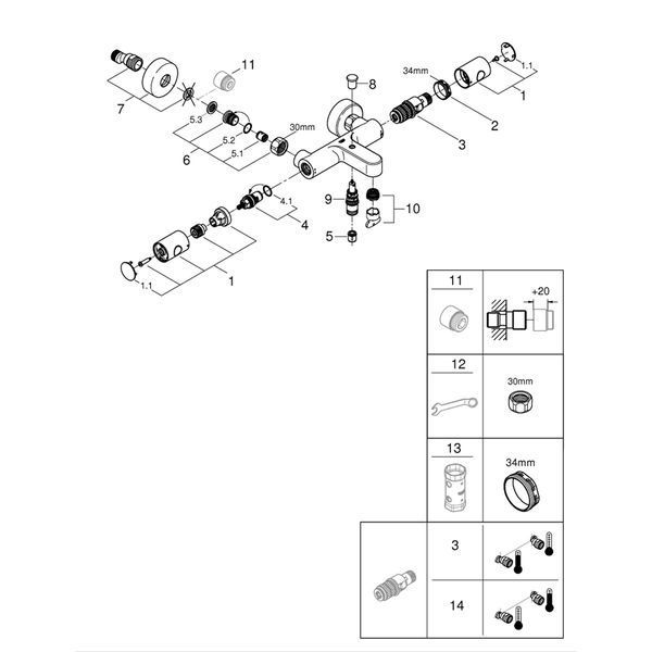 Змішувач термостатичний для ванни Grohe QuickFix Precision Get 34774000 CV033581 фото