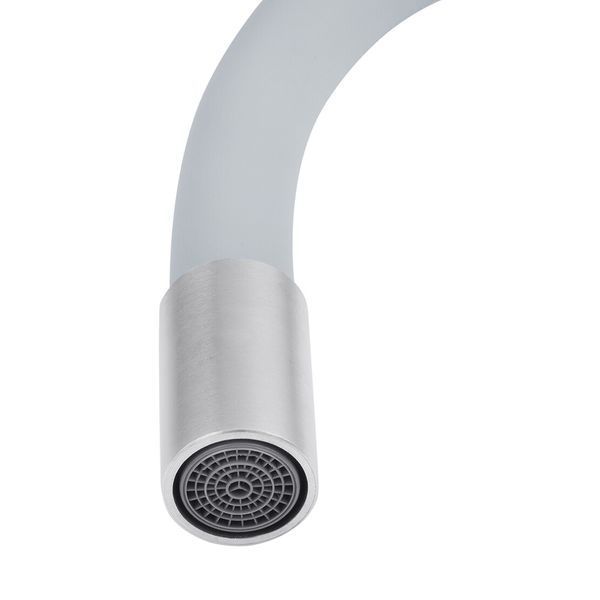 Комплект кухонної мийки Kraft KRF 6045 DECOR (3.0/1.0 мм)+Змішувач для кухні з гнучким виливом Kroner KRP Edelstahl Klassisch - ESG035GRA S20593 фото