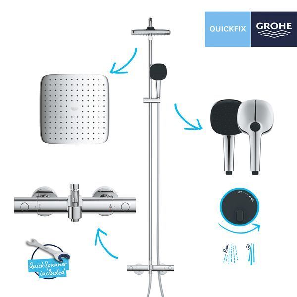 Душевая система термостатическая Grohe QuickFix Vitalio Comfort System 250 26984001 CV033294 фото