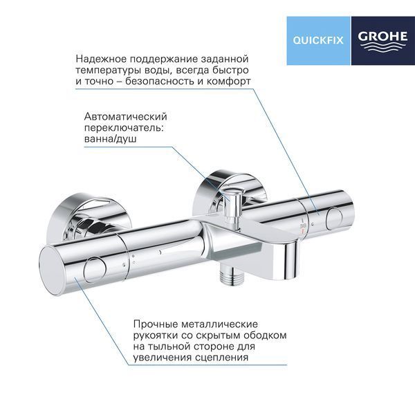 Змішувач термостатичний для ванни Grohe QuickFix Precision Get 34774000 CV033581 фото
