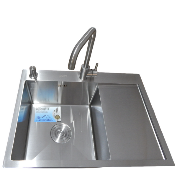 Комплект кухонної мийки Kraft Satin BRS 65х48 (3.0/1.0 мм) S4873 фото