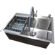 Комплект кухонної мийки Kraft KRF 6045 DECOR (3.0/1.0 мм)+Змішувач для кухні з гнучким виливом Kroner KRP Edelstahl Klassisch - ESG035GRA S20593 фото 7