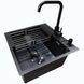 Комплект кухонной мойки Kraft NANO BLACK PVD HS60*45 (3.0/1.0 мм) Decor S3565 фото 1