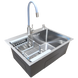 Комплект кухонної мийки Kraft KRF 6045 DECOR (3.0/1.0 мм)+Змішувач для кухні з гнучким виливом Kroner KRP Edelstahl Klassisch - ESG035GRA S20593 фото 5