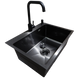 Комплект кухонной мойки Kraft NANO BLACK PVD HS60*45 (3.0/1.0 мм) Decor S3565 фото 4